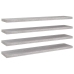 Estante flotante pared 4 uds MDF gris hormigón 120x23,5x3,8 cm