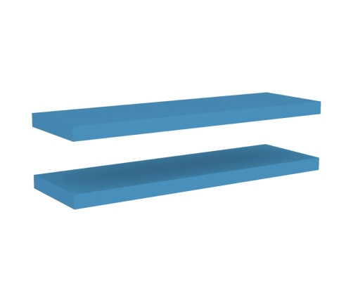 Estantes flotantes de paazulred 2 uds MDF azul 80x23,5x3,8 cm