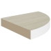 Estante esquinero pared 2 uds blanco roble MDF 25x25x3,8 cm