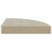 Estante esquina de pared 4 uds MDF roble y blanco 25x25x3,8 cm