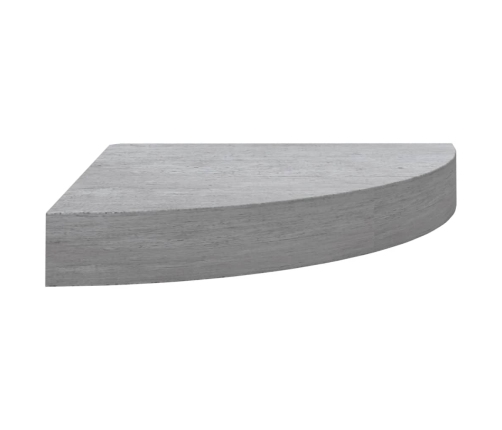 Estante de esquina de pared MDF gris hormigón 25x25x3,8 cm