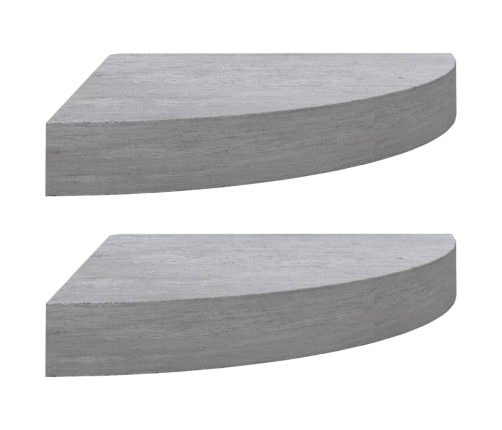 vidaXL Estante de esquina de pared 2 uds MDF gris hormigón 25x25x3,8cm