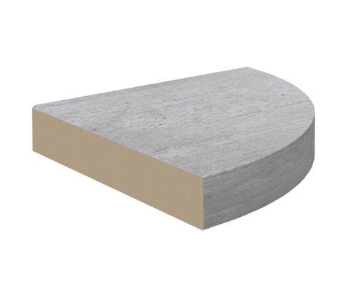 vidaXL Estante de esquina de pared 2 uds MDF gris hormigón 25x25x3,8cm