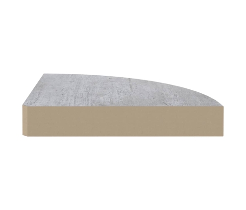 vidaXL Estante de esquina de pared 2 uds MDF gris hormigón 25x25x3,8cm