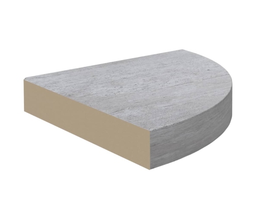 vidaXL Estantes de esquina pared 4 uds MDF gris hormigón 25x25x3,8 cm