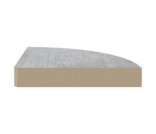 vidaXL Estantes de esquina pared 4 uds MDF gris hormigón 25x25x3,8 cm