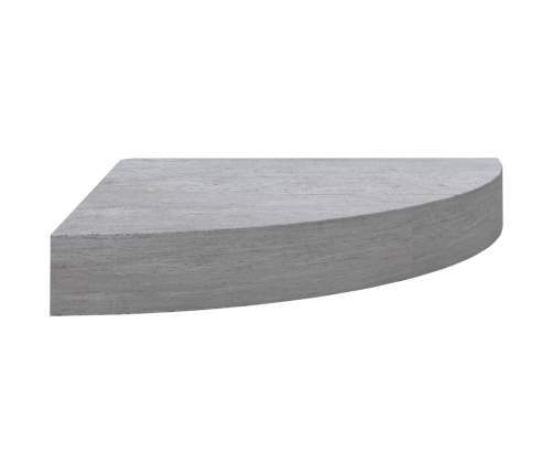 Estante de esquina de pared MDF gris hormigón 35x35x3,8 cm