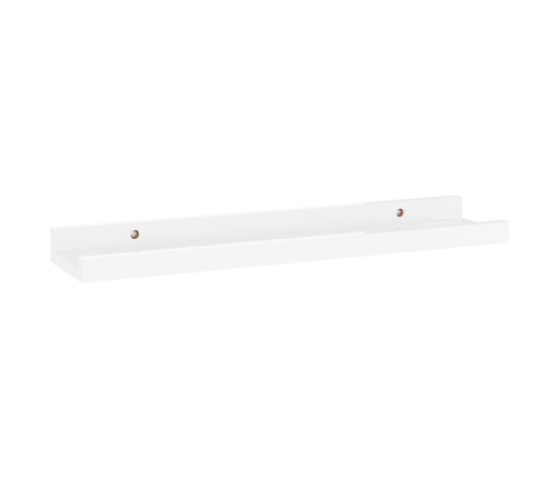 vidaXL Estantes de pared 2 unidades blanco brillo 40x9x3 cm