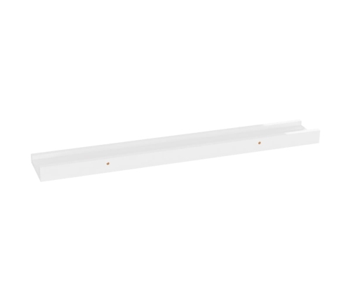 vidaXL Estantes de pared 2 unidades blanco brillo 60x9x3 cm