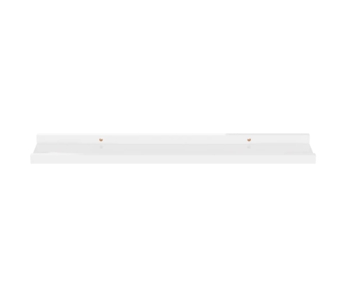 vidaXL Estantes de pared 2 unidades blanco brillo 60x9x3 cm