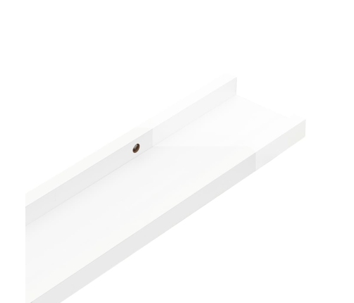 vidaXL Estantes de pared 2 unidades blanco brillo 60x9x3 cm