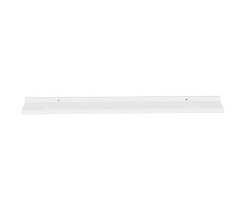 vidaXL Estantes de pared 4 unidades blanco brillo 100x9x3 cm