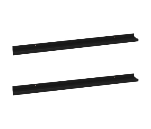 vidaXL Estantes de pared 2 unidades negro 100x9x3 cm