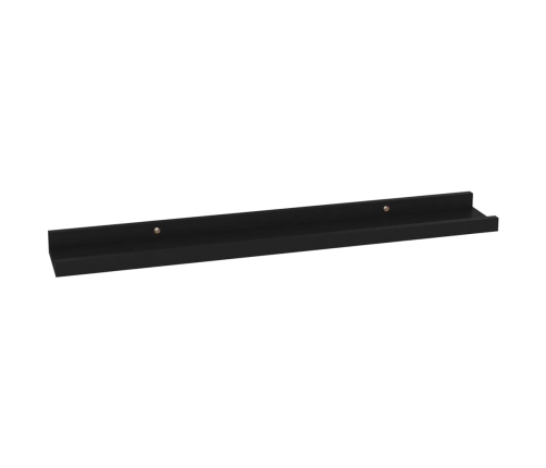 vidaXL Estantes de pared 4 unidades negro 60x9x3 cm