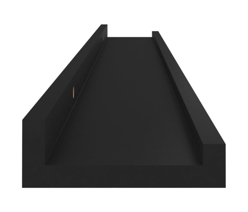 vidaXL Estantes de pared 4 unidades negro 80x9x3 cm