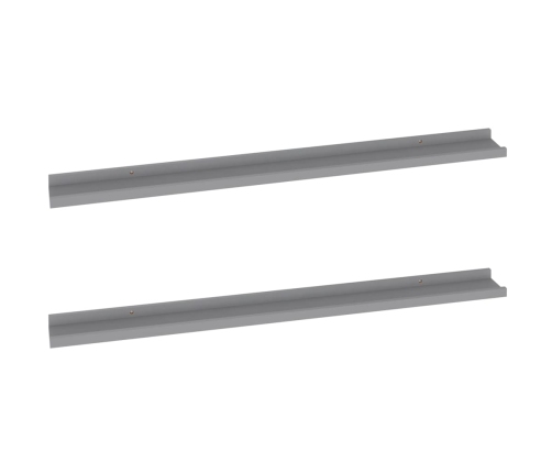 vidaXL Estantes de pared 2 unidades gris 100x9x3 cm