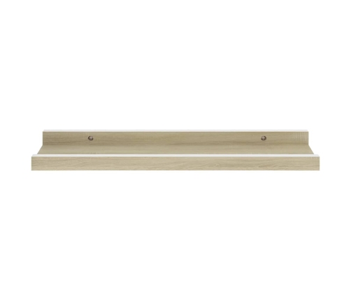 vidaXL Estantes de pared 4 unidades blanco y roble Sonoma 40x9x3 cm