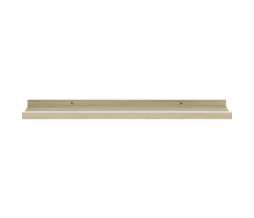 vidaXL Estantes de pared 4 unidades blanco y roble Sonoma 60x9x3 cm