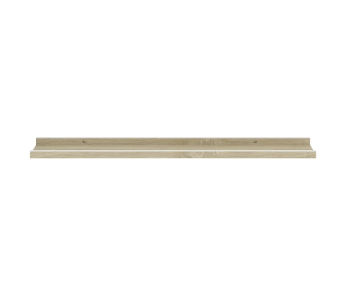 vidaXL Estantes de pared 4 unidades blanco y roble Sonoma 80x9x3 cm