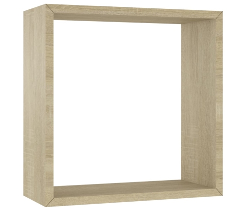 vidaXL Estantes cubo de pared 3 unidades roble Sonoma