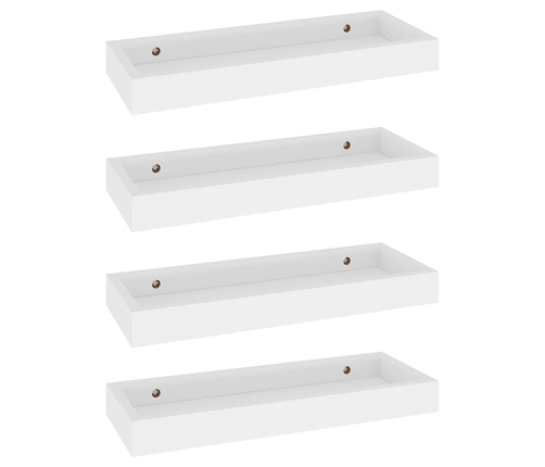 Estantes de pared Loggia 4 uds blanco MDF 40x15x4 cm