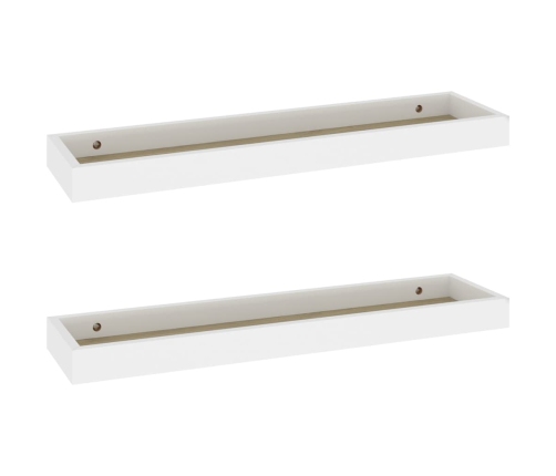 Estantes de pared Loggia 2 uds roble y blanco MDF 60x15x4 cm