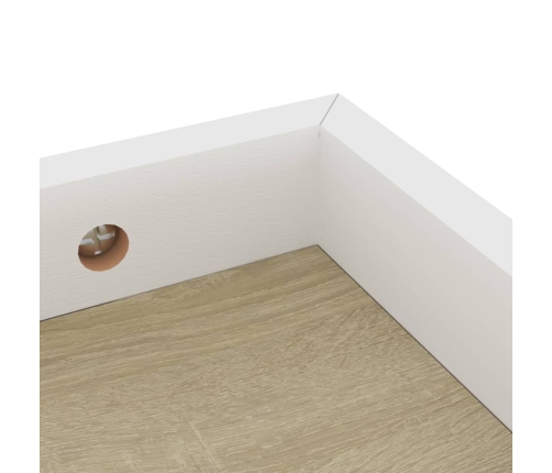 Estantes de pared Loggia 2 uds roble y blanco MDF 60x15x4 cm