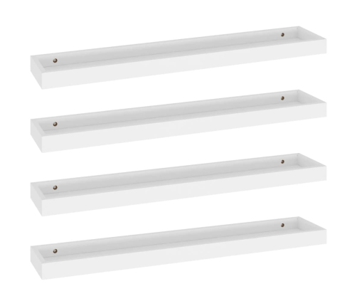 vidaXL Estantes de pared Loggia 4 uds blanco MDF 80x15x4 cm