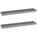 Estantes de pared Loggia 2 uds gris MDF 80x15x4 cm