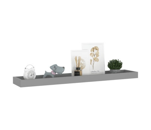 Estantes de pared Loggia 2 uds gris MDF 80x15x4 cm