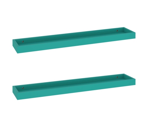 Estantes de pared Loggia 2 uds azul MDF 80x15x4 cm