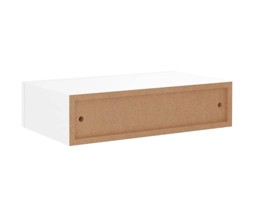 Estante con cajón de pared MDF blanco 40x23,5x10 cm