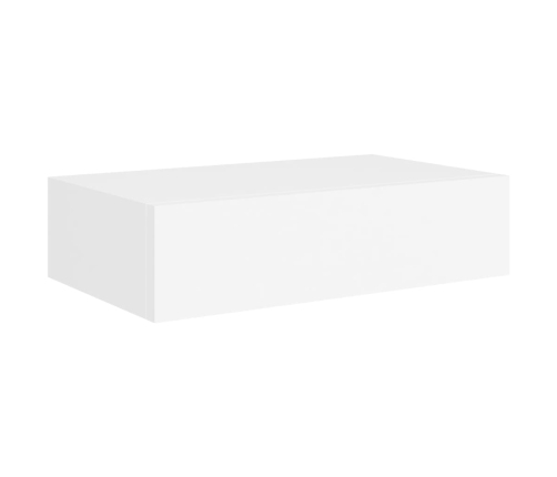 Estantes de pared con cajón 2 uds MDF blanco 40x23,5x10 cm