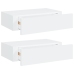 Estantes de pared con cajón 2 uds MDF blanco 40x23,5x10 cm