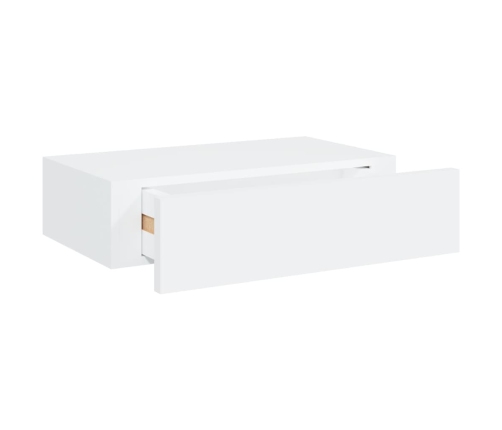 Estantes de pared con cajón 2 uds MDF blanco 40x23,5x10 cm