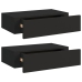 vidaXL Estantes de pared con cajón 2 uds MDF negro 40x23,5x10 cm