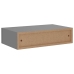 Estantes de pared con cajón 2 uds MDF gris 40x23,5x10 cm