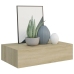 vidaXL Estantes de pared con cajón 2 uds MDF roble 40x23,5x10 cm