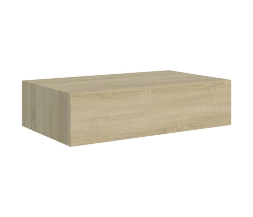 vidaXL Estantes de pared con cajón 2 uds MDF roble 40x23,5x10 cm