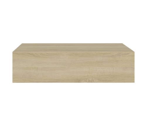 vidaXL Estantes de pared con cajón 2 uds MDF roble 40x23,5x10 cm