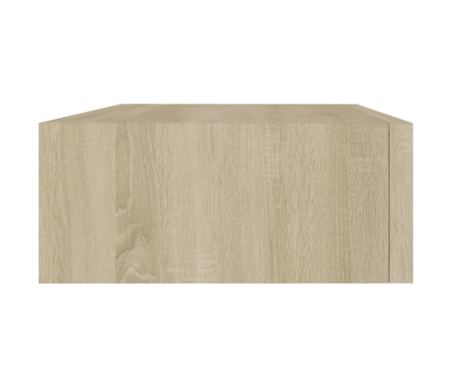 vidaXL Estantes de pared con cajón 2 uds MDF roble 40x23,5x10 cm