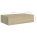 vidaXL Estantes de pared con cajón 2 uds MDF roble 40x23,5x10 cm