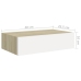 Estantes de pared con cajón 2 uds MDF roble/blanco 40x23,5x10cm