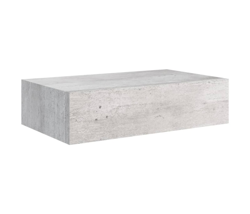 Estante de pared con cajón 2 uds MDF gris hormigón 40x23,5x10cm