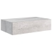 Estante de pared con cajón 2 uds MDF gris hormigón 40x23,5x10cm