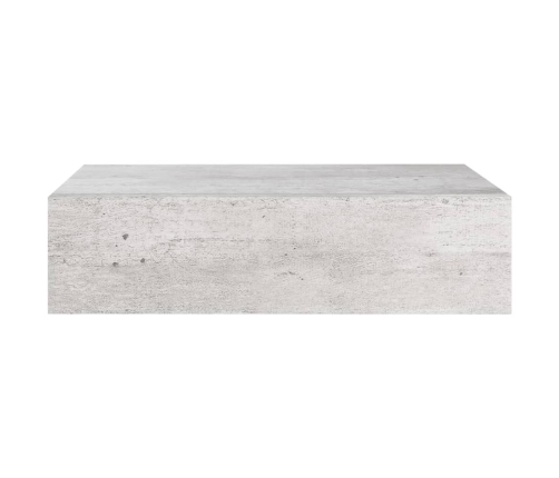 Estante de pared con cajón 2 uds MDF gris hormigón 40x23,5x10cm