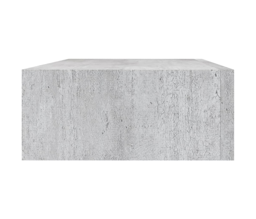 Estante de pared con cajón 2 uds MDF gris hormigón 40x23,5x10cm