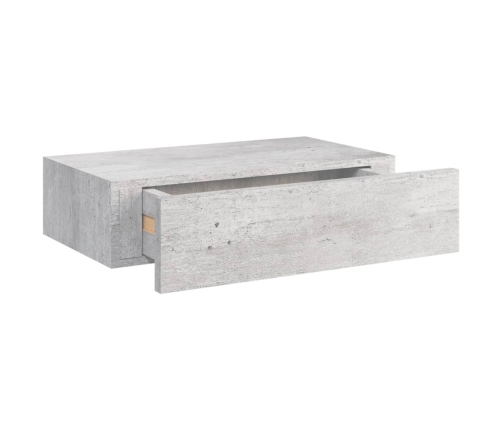 Estante de pared con cajón 2 uds MDF gris hormigón 40x23,5x10cm