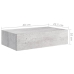 Estante de pared con cajón 2 uds MDF gris hormigón 40x23,5x10cm