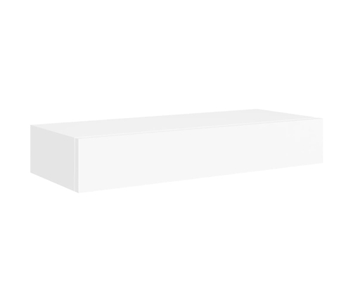 vidaXL Estante con cajón de pared MDF blanco 60x23,5x10 cm